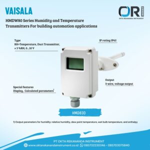 VAISALA HMD83D RH+T Duct Transmitter, ± 3 %RH, 0...10 V, Display PRE ORDER 4-8 WEEKS