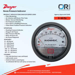 MAGNEHELIC DWYER PRESSURE GAUGE 0-60 Pa