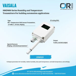 HMW88D RH + T Wall mount Transmitter, ±3 %RH, 4...20 mA, Display, IP65 PRE ORDER 4-8 WEEKS