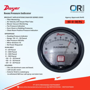 Magnehelic Dwyer Pressure Gauge 30-0-30 Pa